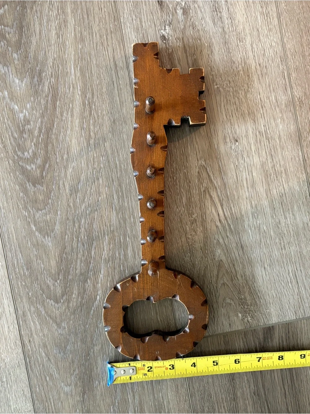 Rustic Wooden Decorative Key Wall Hook - Brown